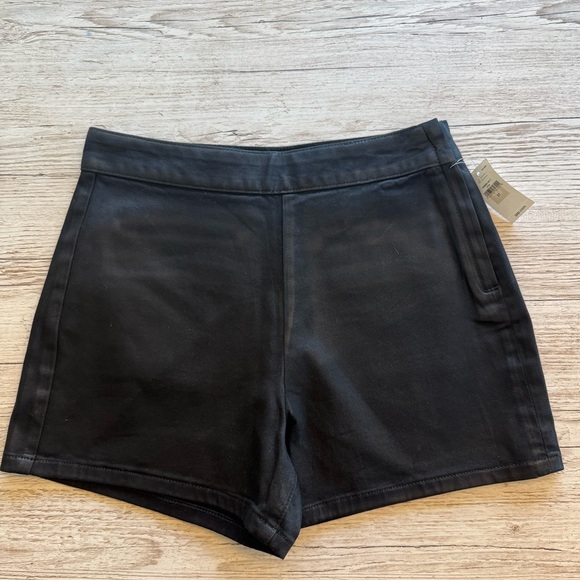 NWT GAP High Waist High Rise Polyurethane Coated Shorts in Black 27 - Picture 4 of 11